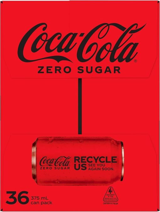 Coca-Cola Zero Sugar Soft Drink Multipack Cans 36 x 375mL - Image 4